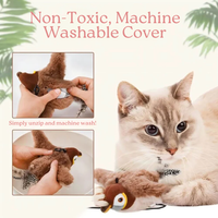 Washable cover detail for flapping bird cat toy