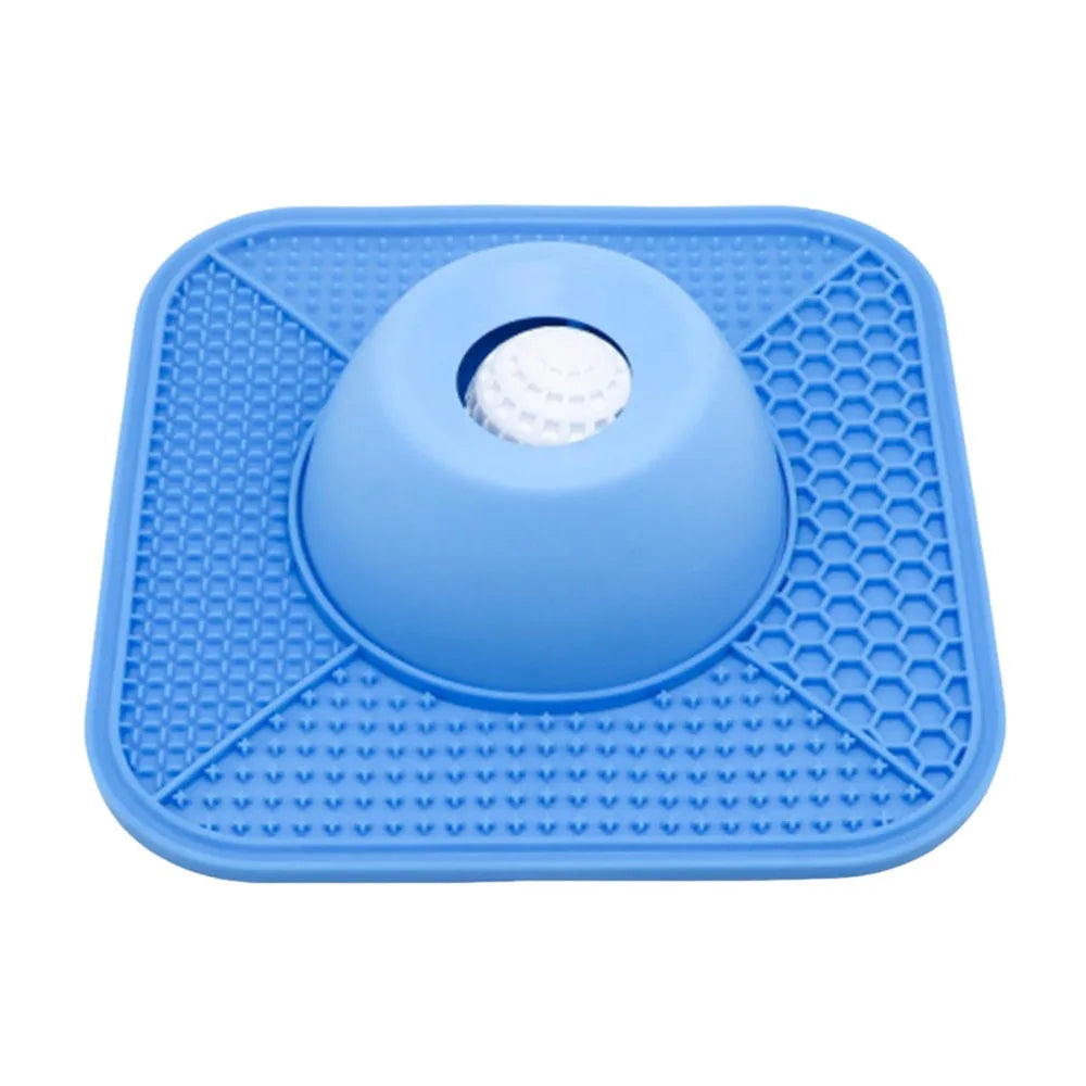 Blue fixed-top interactive lick tray variant
